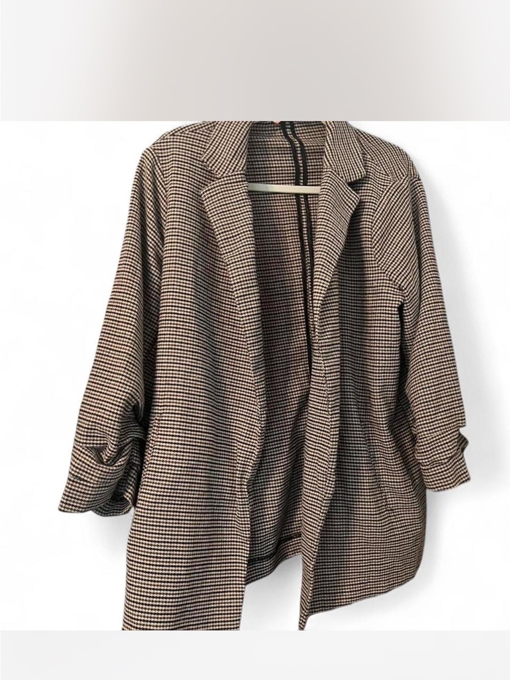 Philosophy Houndstooth Open-Front Blazer - Brown/Black